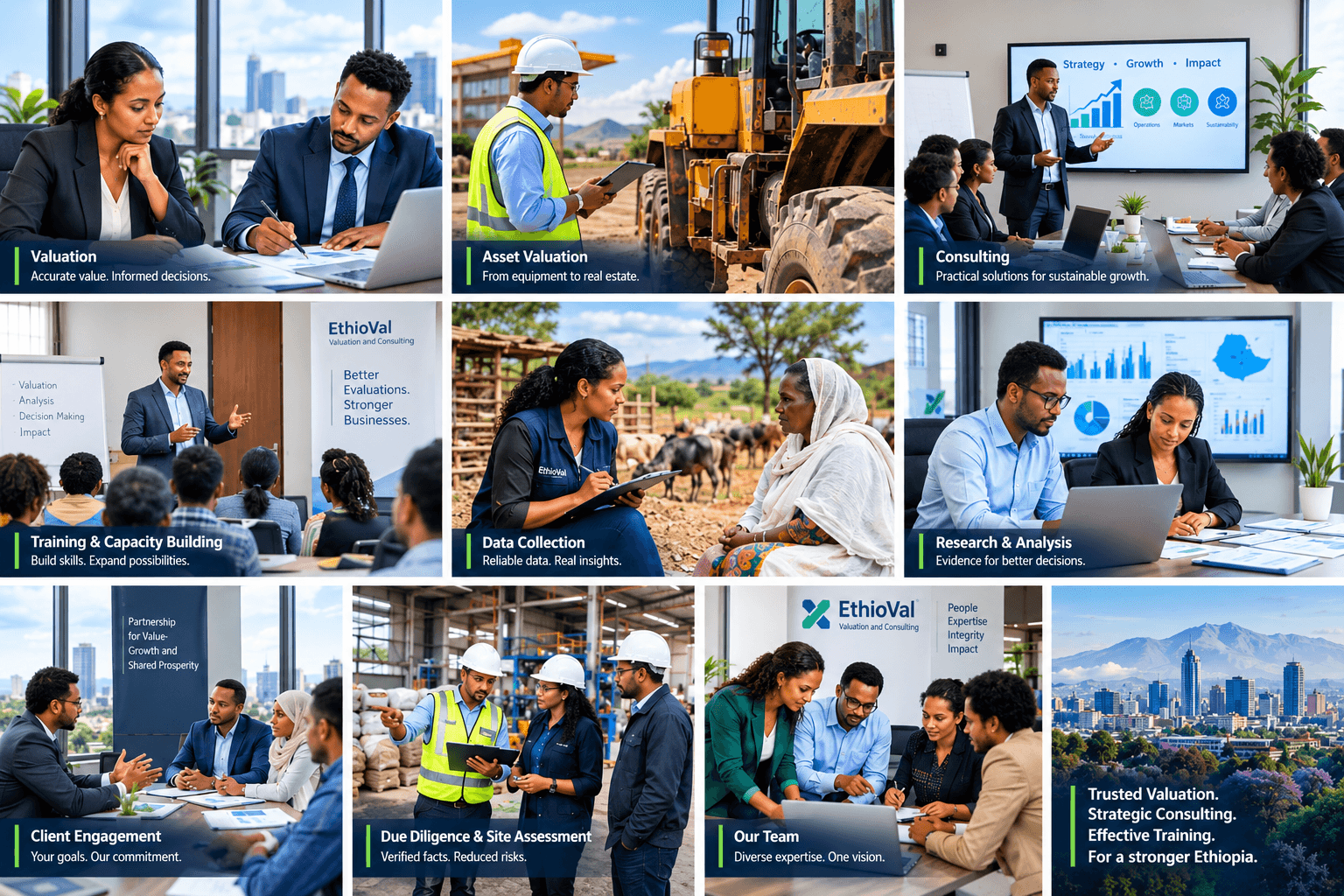 EthioVal consulting team presenting a strategy session